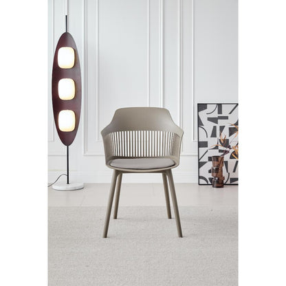 TuHome Cojin Modern Dining Chair, Sophisticated High-Back Up - Taupe