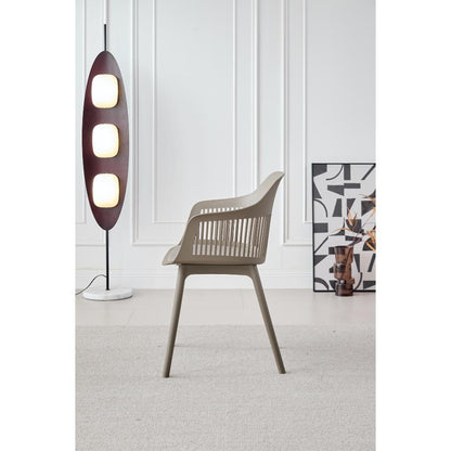 TuHome Cojin Modern Dining Chair, Sophisticated High-Back Up - Taupe
