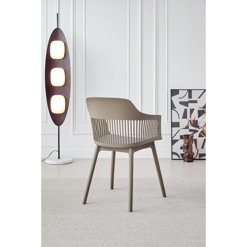 TuHome Cojin Modern Dining Chair, Sophisticated High-Back Up - Taupe