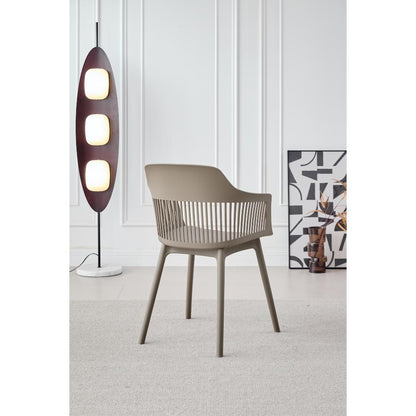 TuHome Cojin Modern Dining Chair, Sophisticated High-Back Up - Taupe