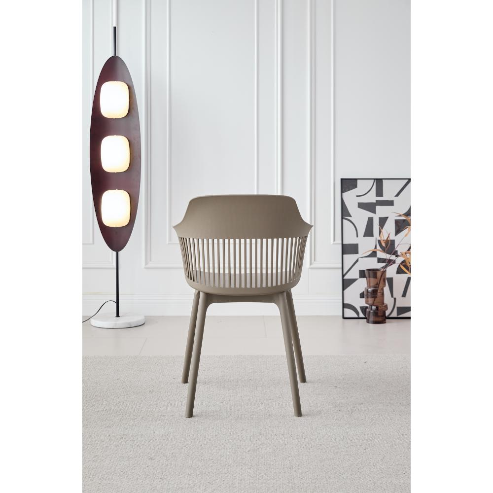 TuHome Cojin Modern Dining Chair, Sophisticated High-Back Up - Taupe