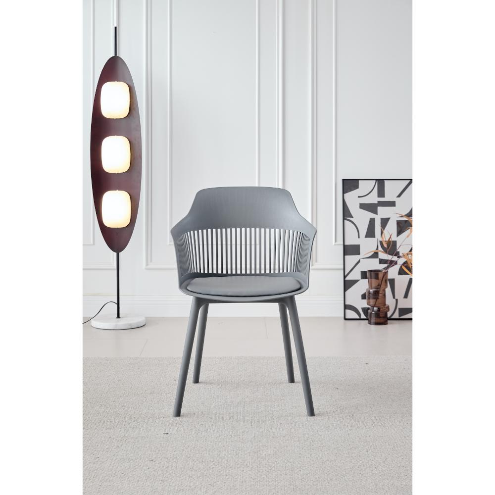 TuHome Cojin Modern Dining Chair, Sophisticated High-Back Up - Dark Grey