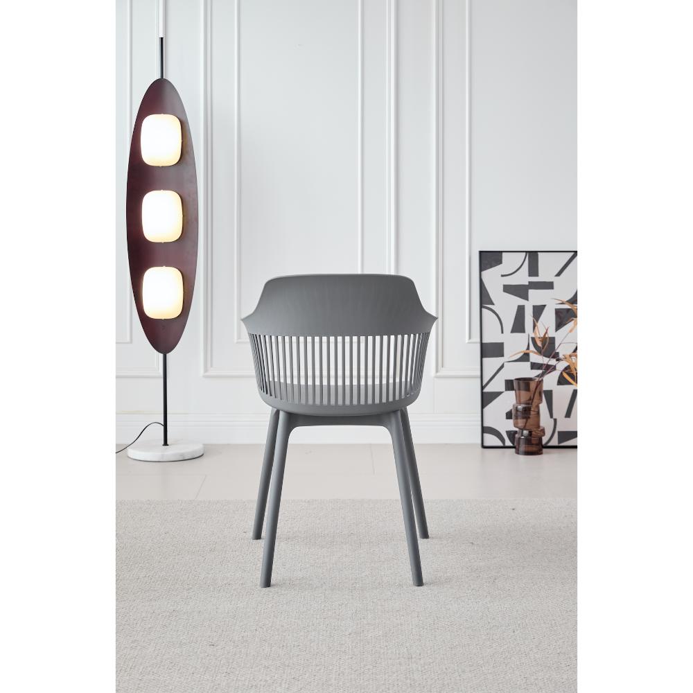 TuHome Cojin Modern Dining Chair, Sophisticated High-Back Up - Dark Grey