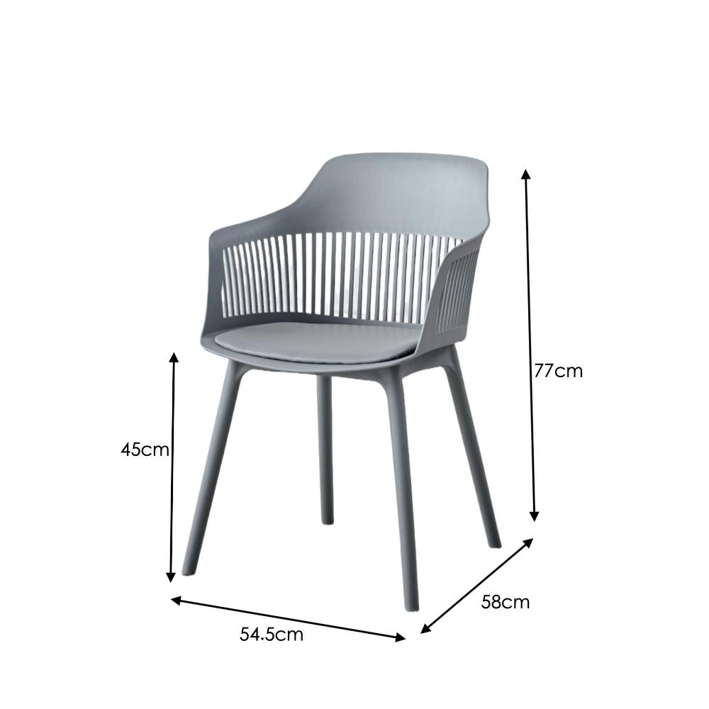 TuHome Cojin Modern Dining Chair, Sophisticated High-Back Up - Dark Grey