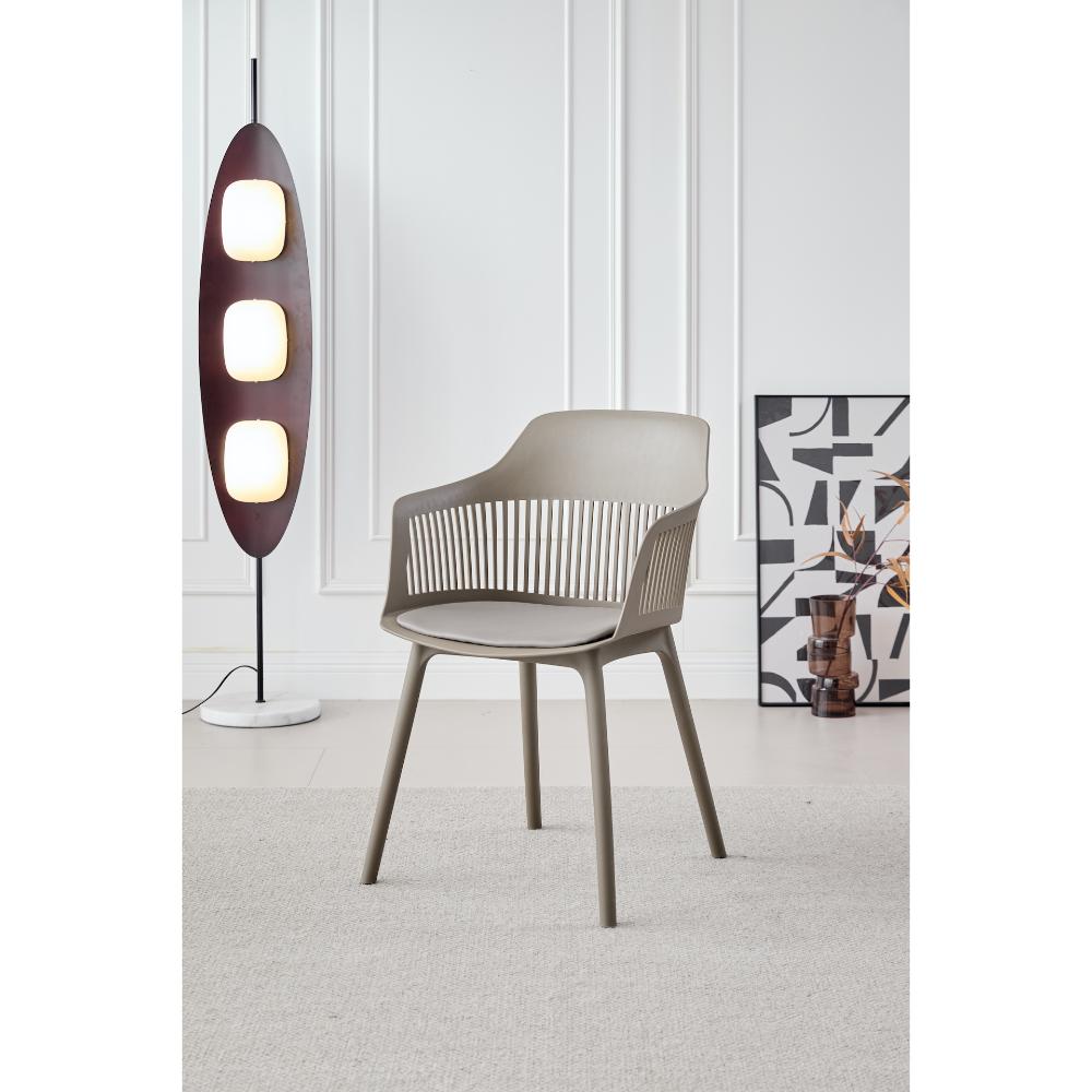 TuHome Cojin Modern Dining Chair, Sophisticated High-Back Up - Taupe