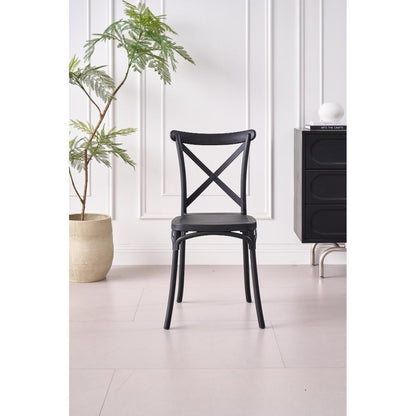 TuHome Betany Modern Dining Chair, Sophisticated High-Back U - Black