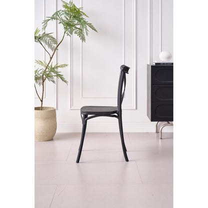 TuHome Betany Modern Dining Chair, Sophisticated High-Back U - Black