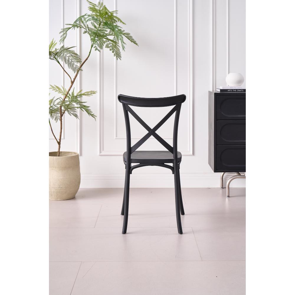 TuHome Betany Modern Dining Chair, Sophisticated High-Back U - Black