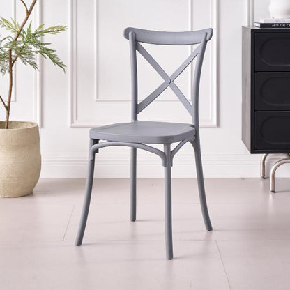 TuHome Betany Modern Dining Chair, Sophisticated High-Back U - Dark Grey