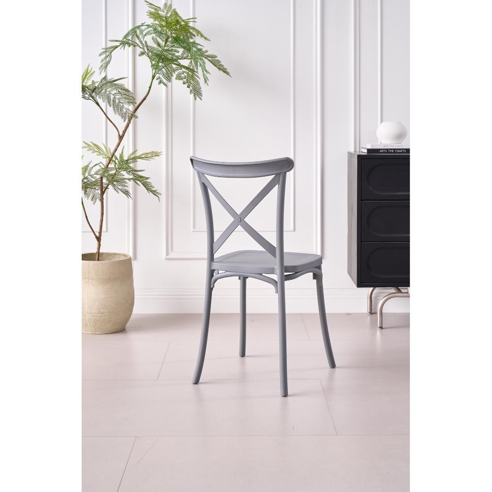 TuHome Betany Modern Dining Chair, Sophisticated High-Back U - Dark Grey