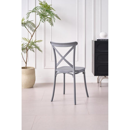 TuHome Betany Modern Dining Chair, Sophisticated High-Back U - Dark Grey