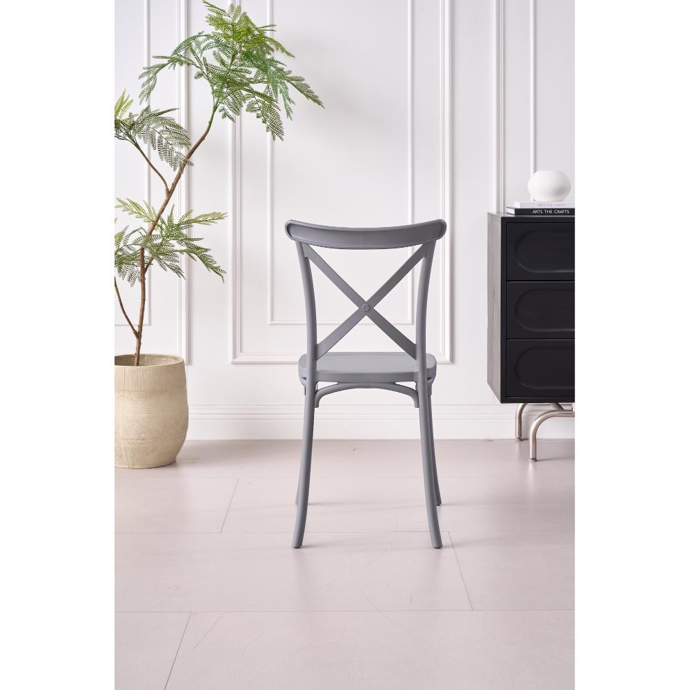 TuHome Betany Modern Dining Chair, Sophisticated High-Back U - Dark Grey