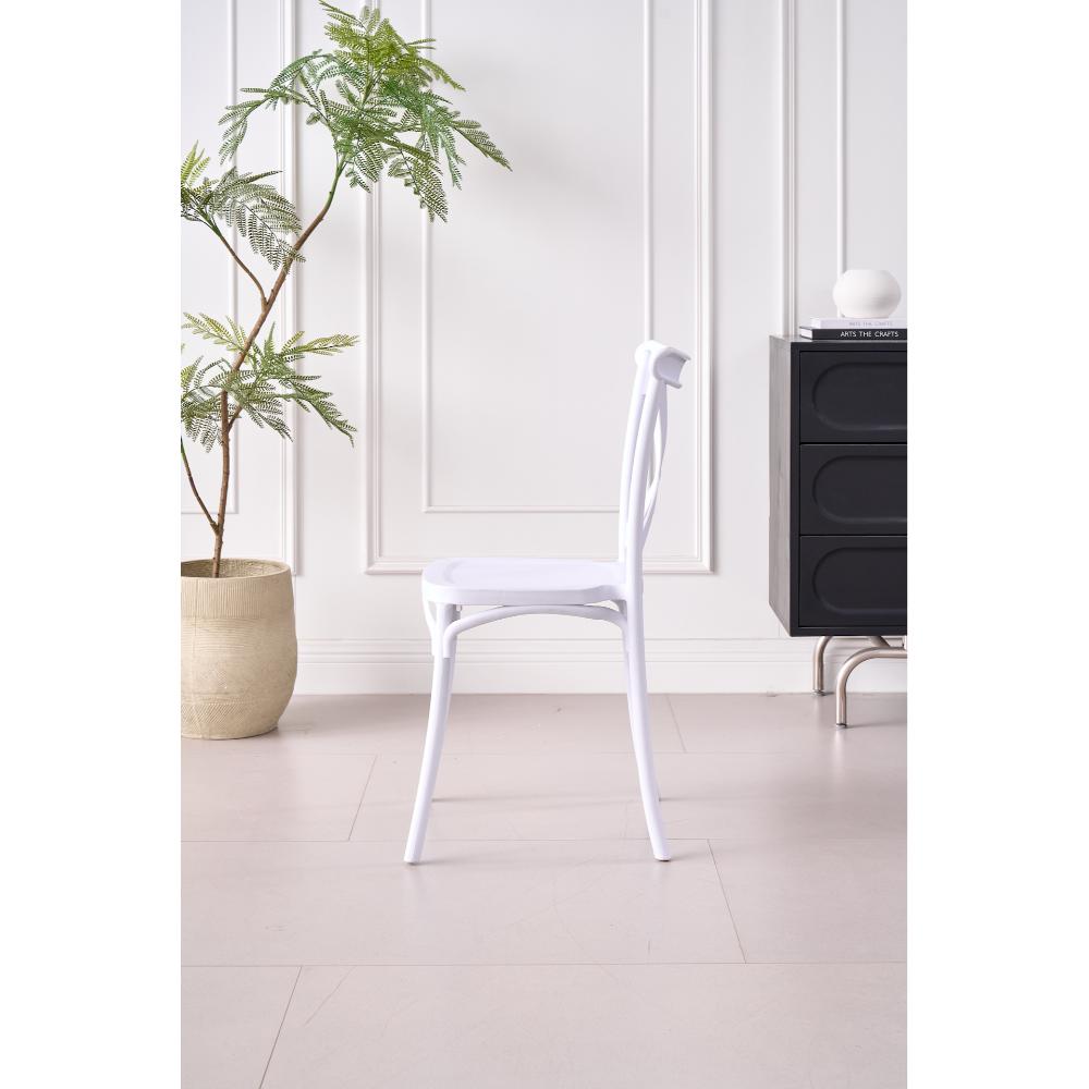 TuHome Betany Modern Dining Chair, Sophisticated High-Back U - White