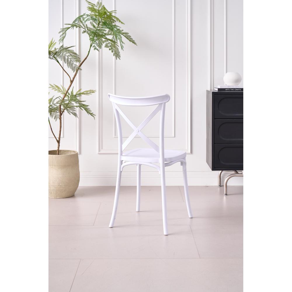 TuHome Betany Modern Dining Chair, Sophisticated High-Back U - White