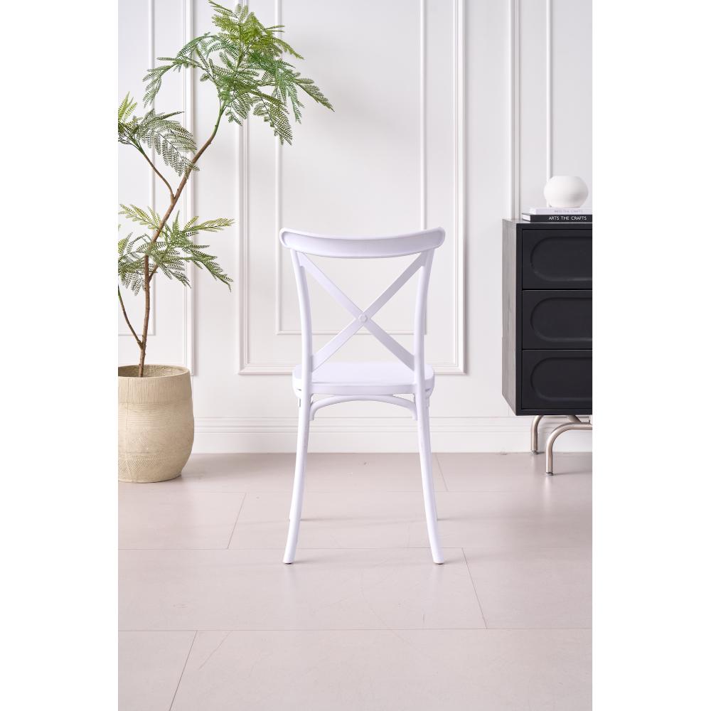 TuHome Betany Modern Dining Chair, Sophisticated High-Back U - White