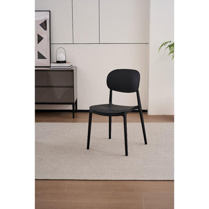 TuHome Milan Modern Dining Chair, Sophisticated High-Back Up - Black