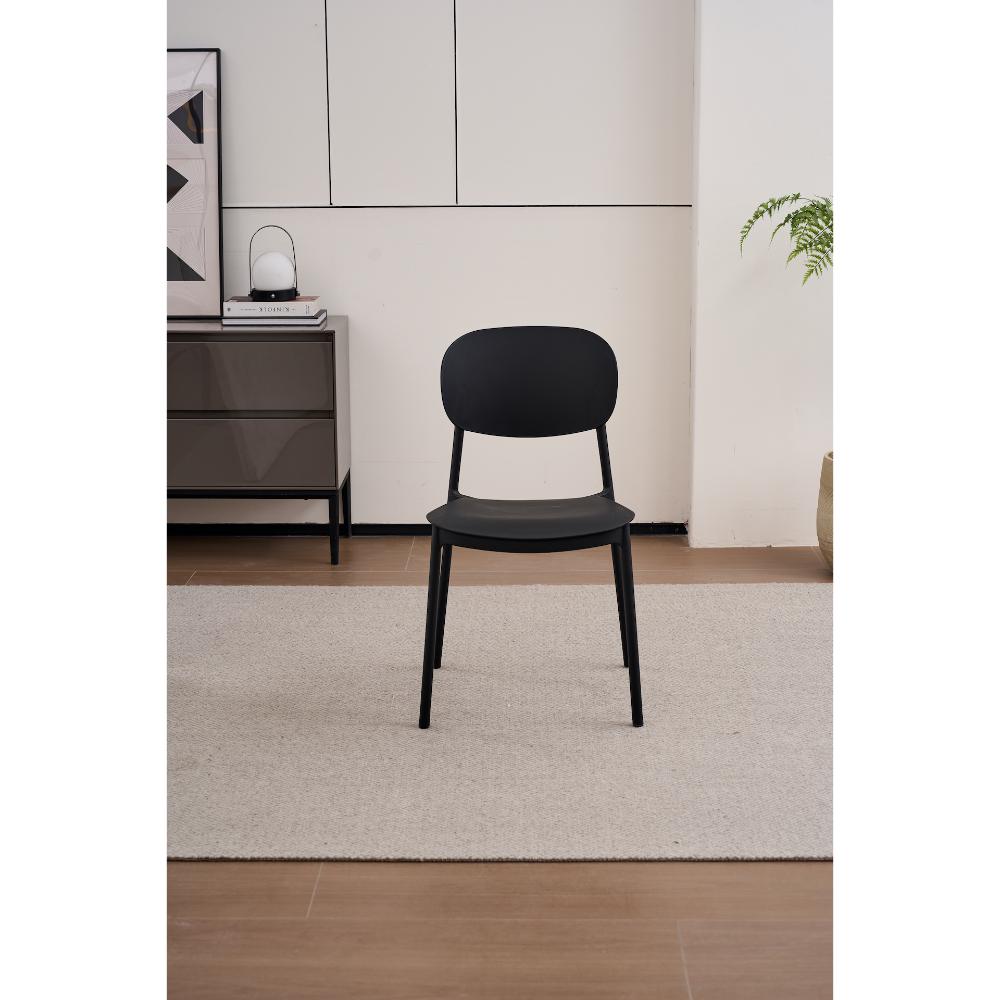 TuHome Milan Modern Dining Chair, Sophisticated High-Back Up - Black