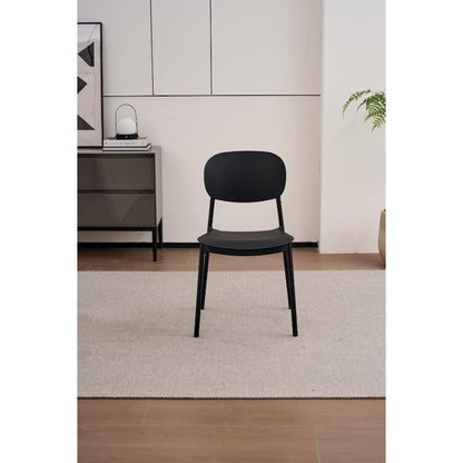 TuHome Milan Modern Dining Chair, Sophisticated High-Back Up - Black
