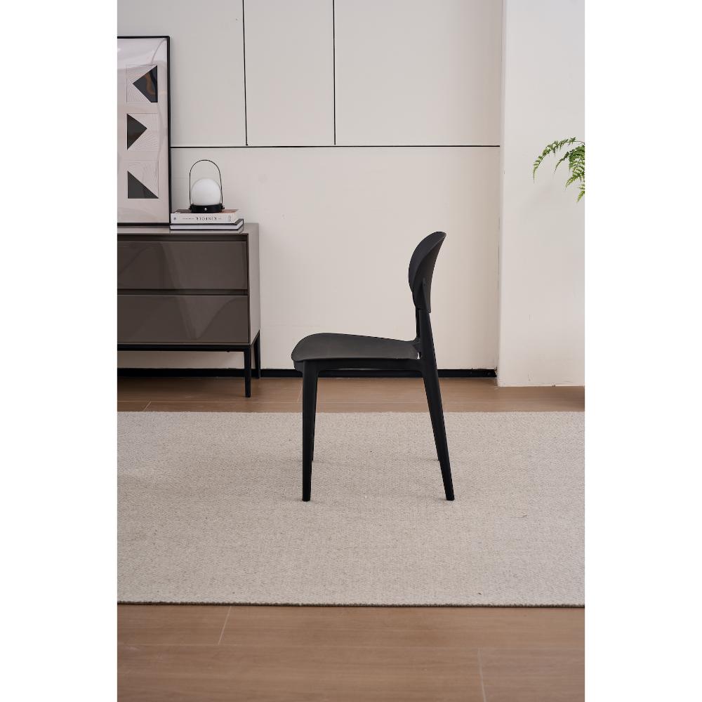 TuHome Milan Modern Dining Chair, Sophisticated High-Back Up - Black
