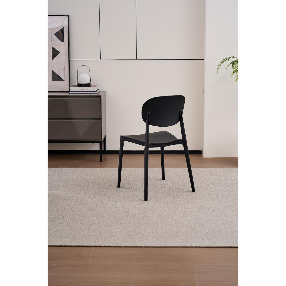 TuHome Milan Modern Dining Chair, Sophisticated High-Back Up - Black