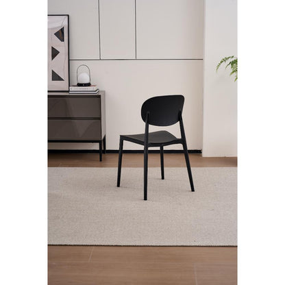 TuHome Milan Modern Dining Chair, Sophisticated High-Back Up - Black