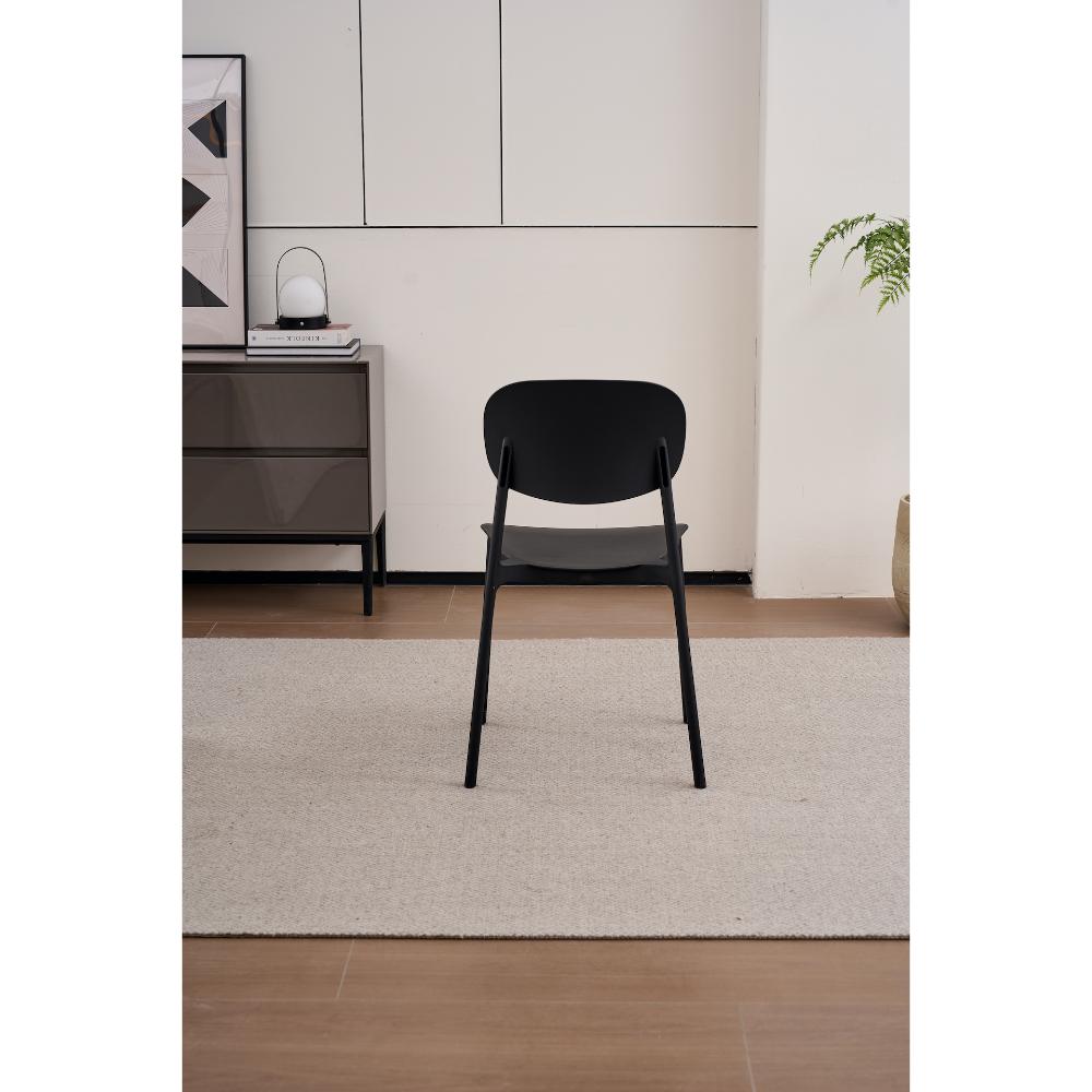 TuHome Milan Modern Dining Chair, Sophisticated High-Back Up - Black