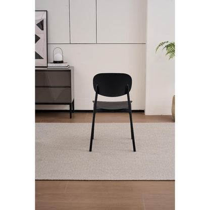 TuHome Milan Modern Dining Chair, Sophisticated High-Back Up - Black