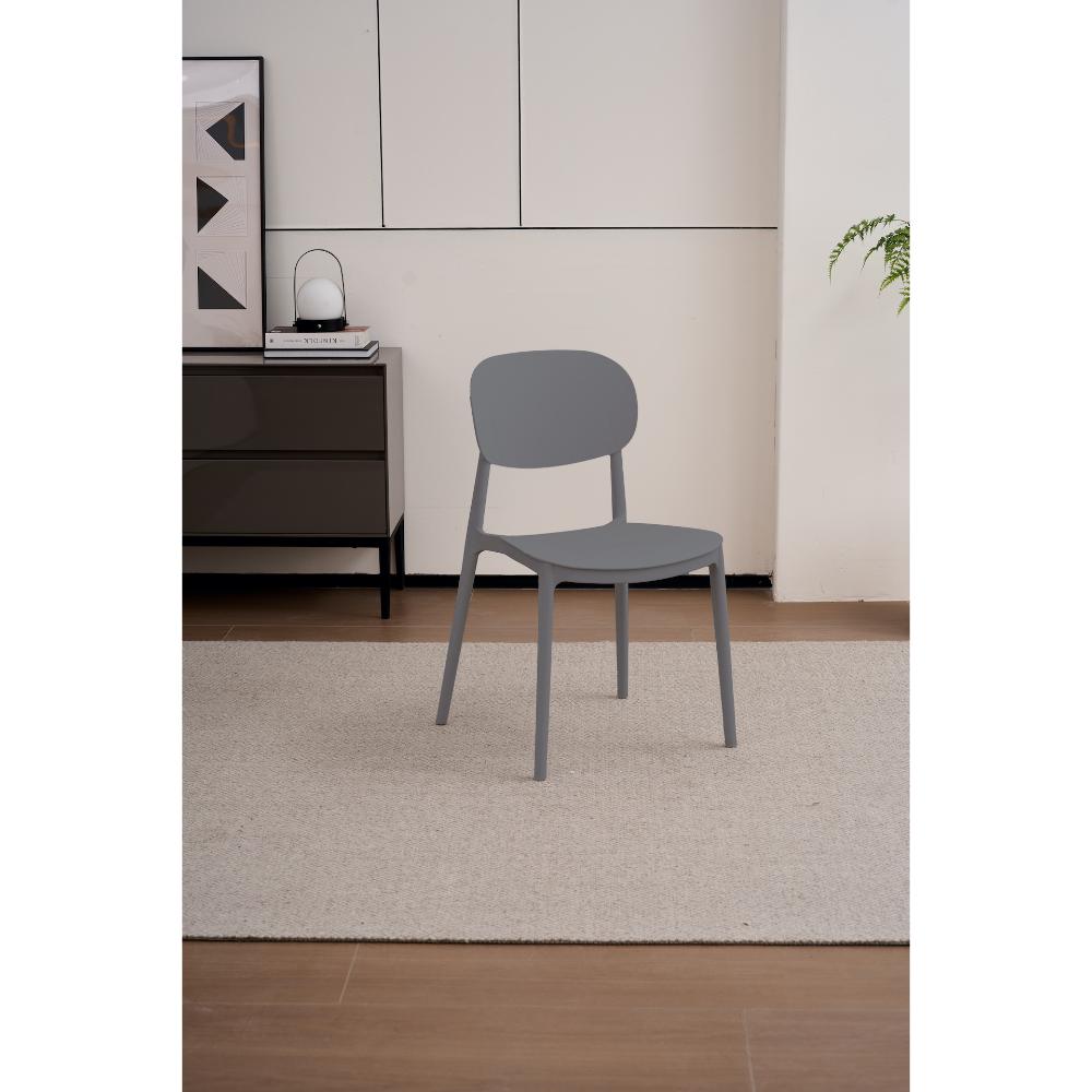 TuHome Milan Modern Dining Chair, Sophisticated High-Back Up - Dark Grey