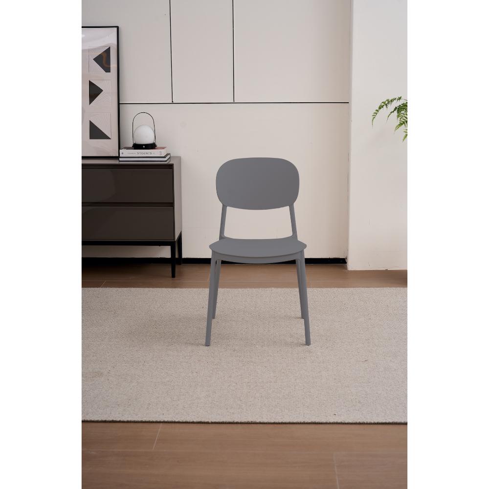 TuHome Milan Modern Dining Chair, Sophisticated High-Back Up - Dark Grey