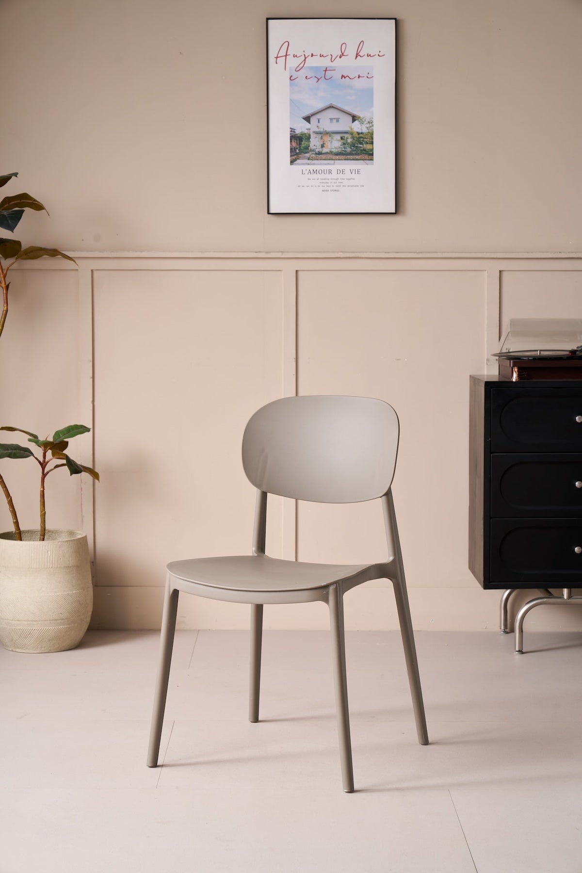 TuHome Milan Modern Dining Chair, Sophisticated High-Back Up - Grey/Taupe