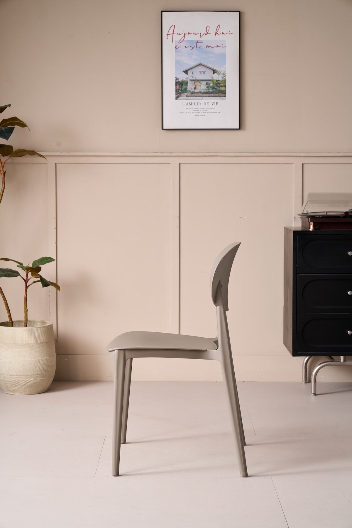 TuHome Milan Modern Dining Chair, Sophisticated High-Back Up - Grey/Taupe