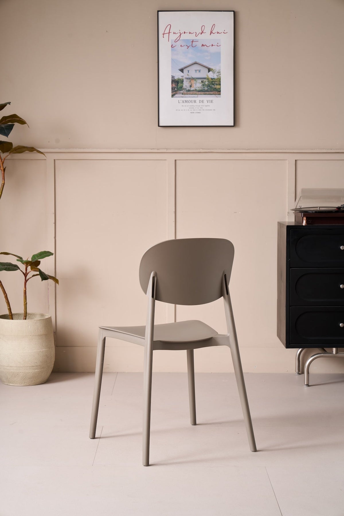 TuHome Milan Modern Dining Chair, Sophisticated High-Back Up - Grey/Taupe