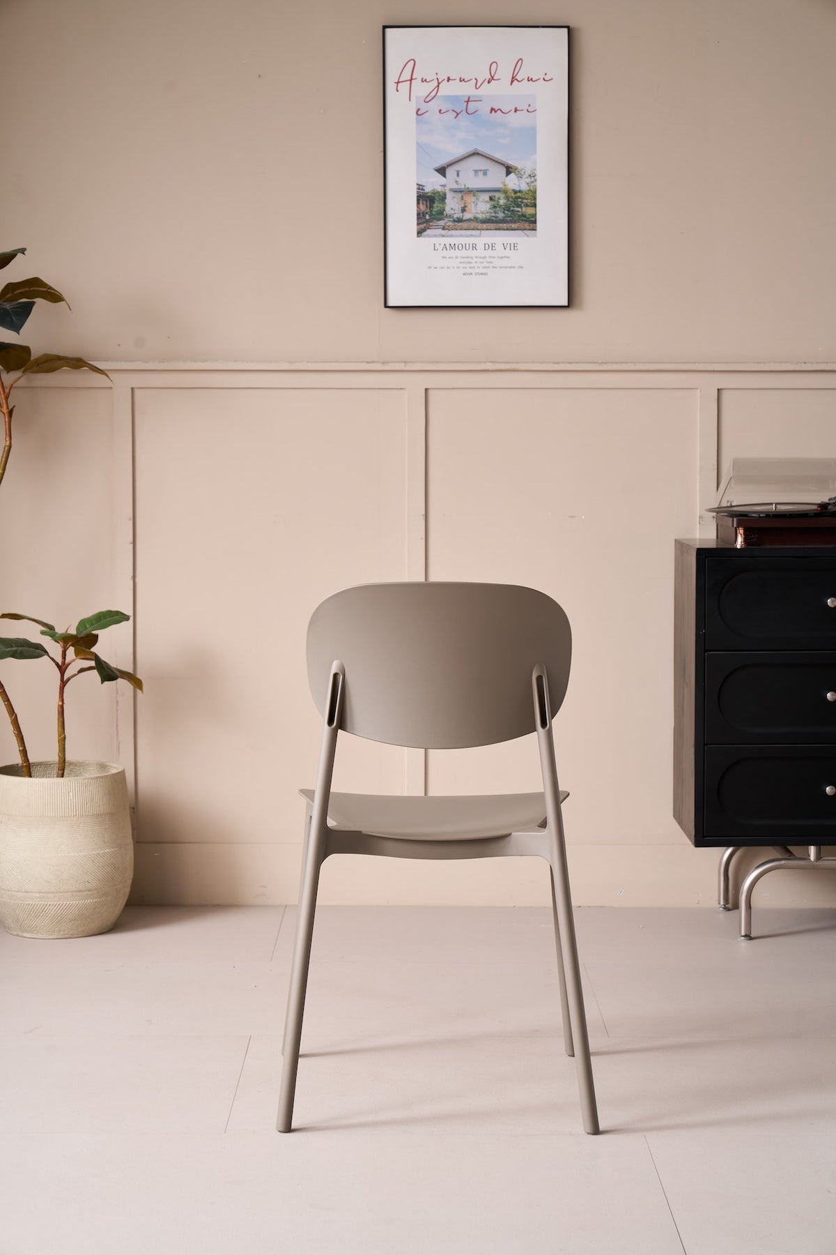 TuHome Milan Modern Dining Chair, Sophisticated High-Back Up - Grey/Taupe