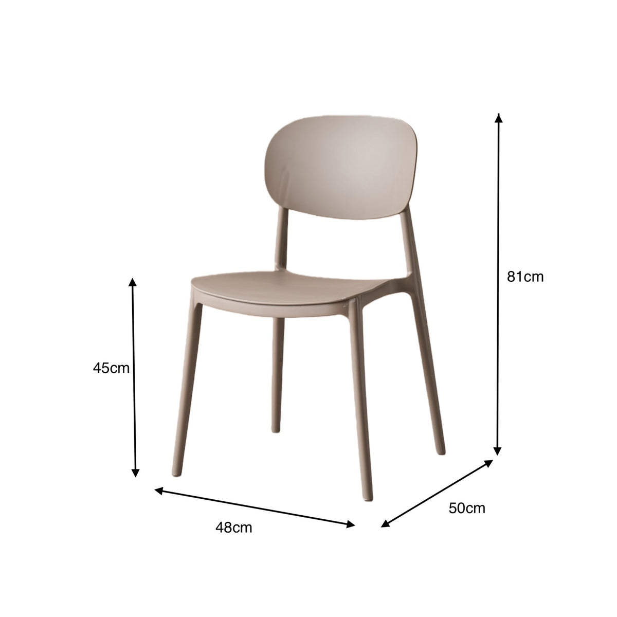 TuHome Milan Modern Dining Chair, Sophisticated High-Back Up - Grey/Taupe