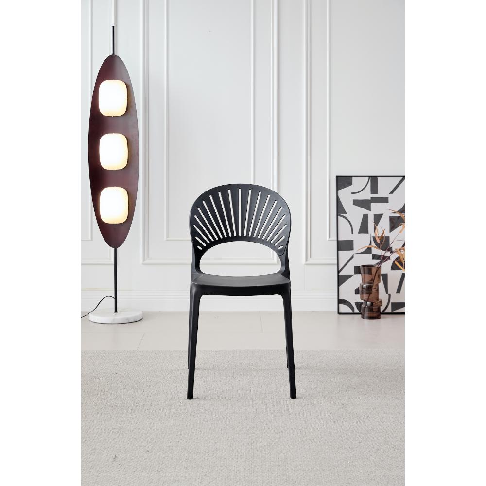 TuHome Paraiso Modern Dining Chair, Sophisticated High-Back  - Black