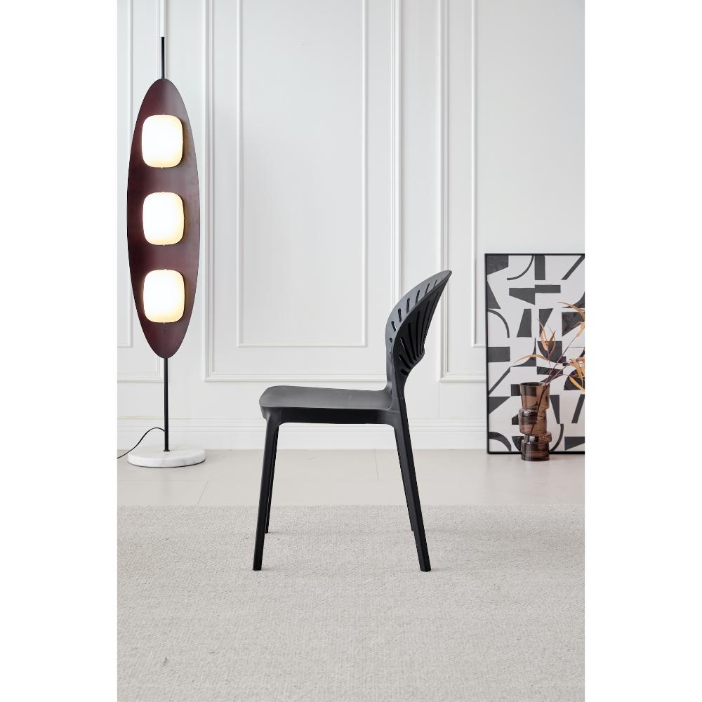 TuHome Paraiso Modern Dining Chair, Sophisticated High-Back  - Black