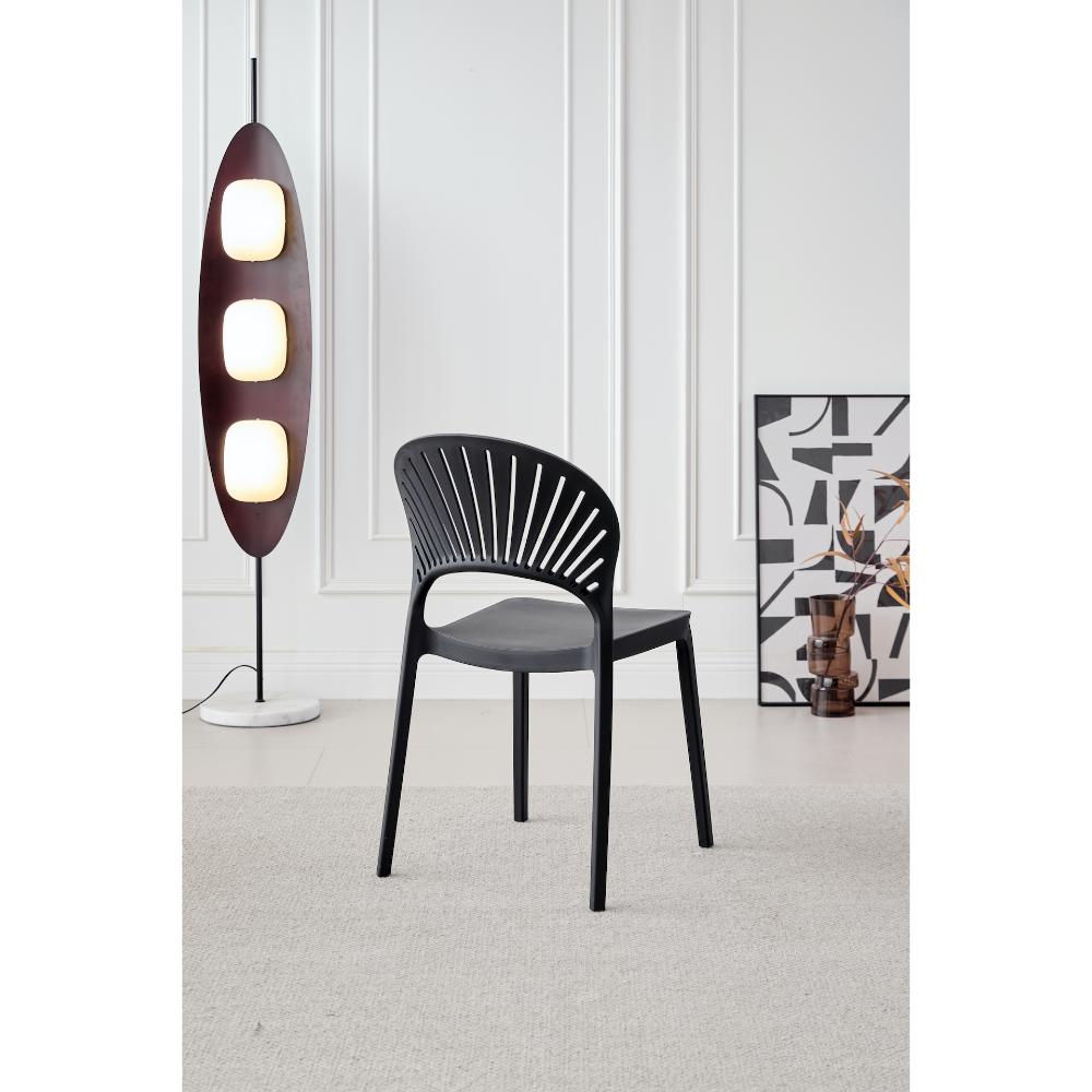 TuHome Paraiso Modern Dining Chair, Sophisticated High-Back  - Black