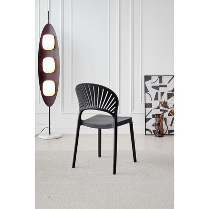 TuHome Paraiso Modern Dining Chair, Sophisticated High-Back  - Black