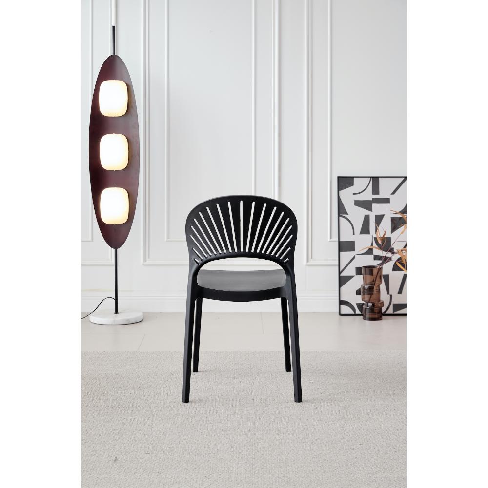 TuHome Paraiso Modern Dining Chair, Sophisticated High-Back  - Black