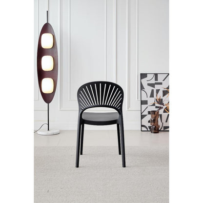 TuHome Paraiso Modern Dining Chair, Sophisticated High-Back  - Black