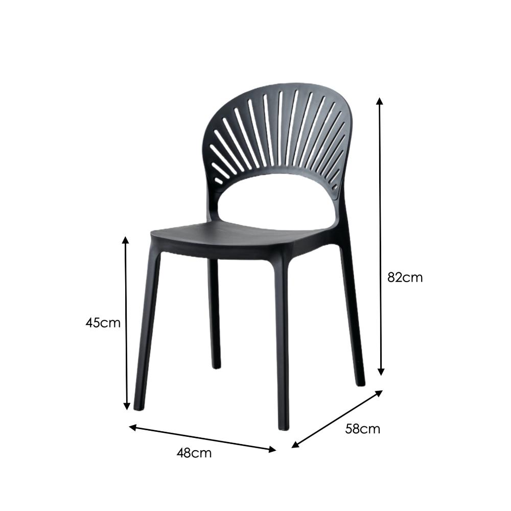 TuHome Paraiso Modern Dining Chair, Sophisticated High-Back  - Black