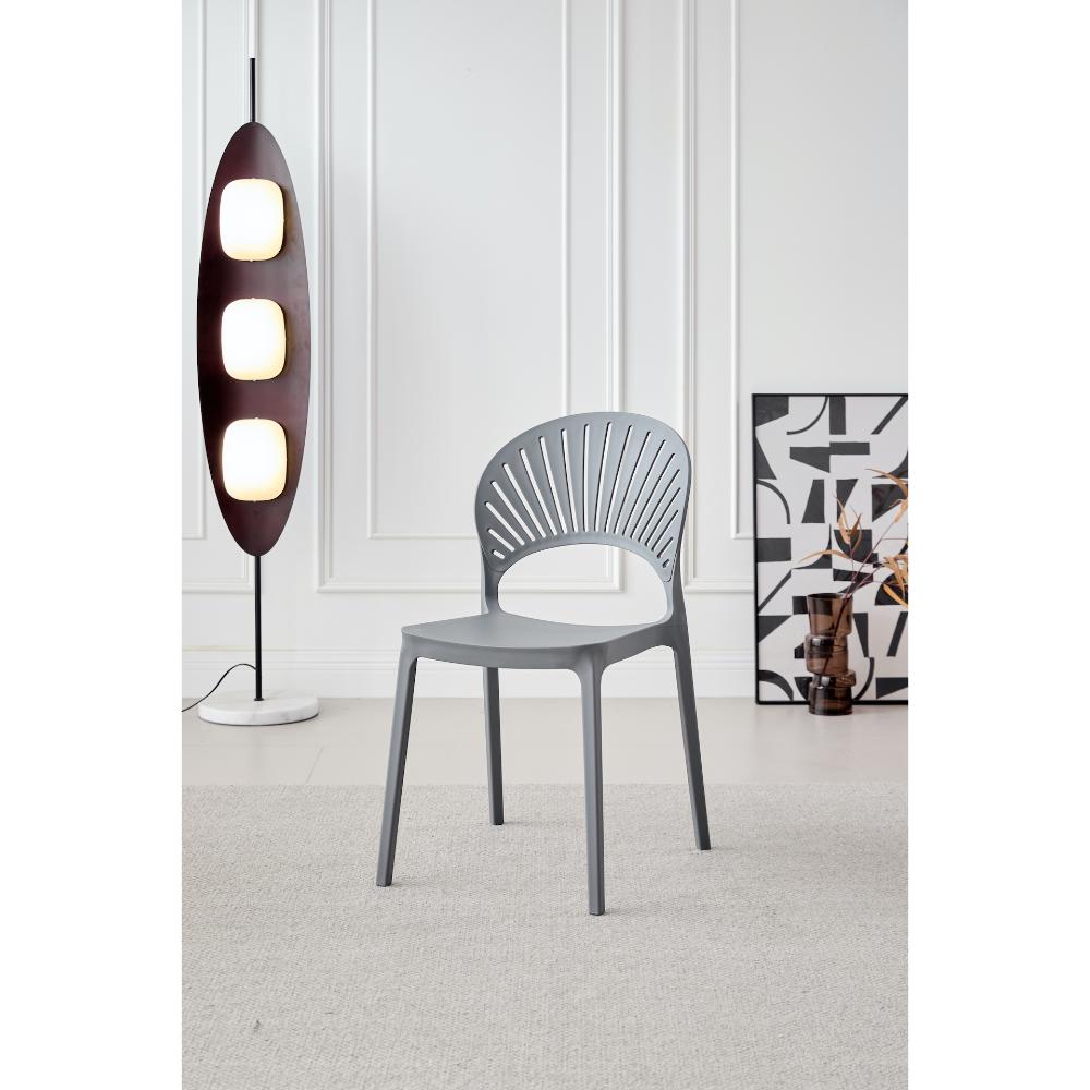TuHome Paraiso Modern Dining Chair, Sophisticated High-Back  - Dark Grey