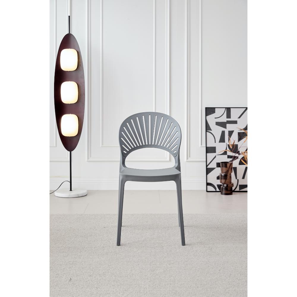 TuHome Paraiso Modern Dining Chair, Sophisticated High-Back  - Dark Grey