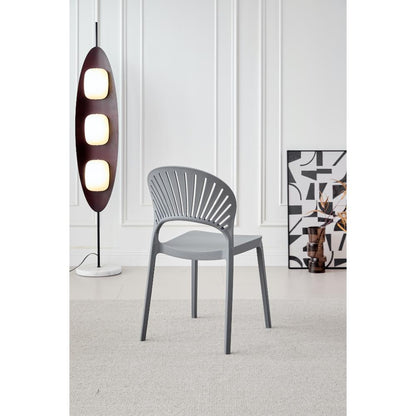 TuHome Paraiso Modern Dining Chair, Sophisticated High-Back  - Dark Grey
