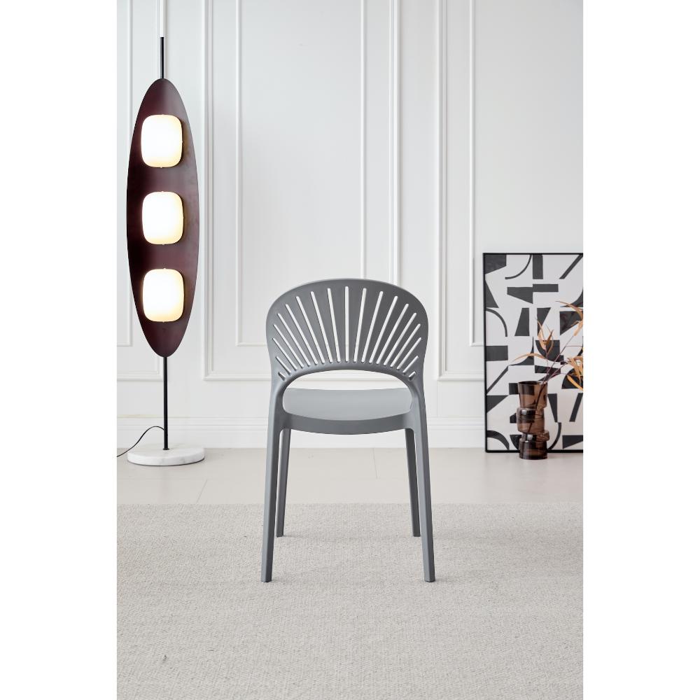 TuHome Paraiso Modern Dining Chair, Sophisticated High-Back  - Dark Grey