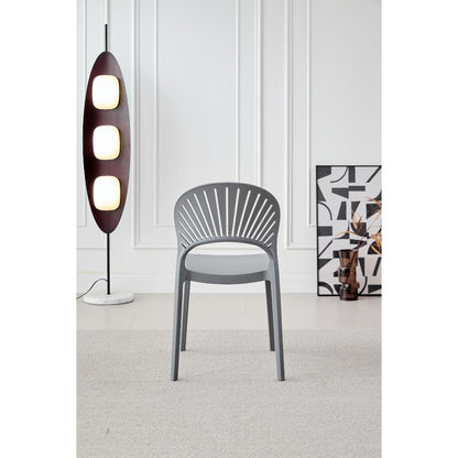 TuHome Paraiso Modern Dining Chair, Sophisticated High-Back  - Dark Grey