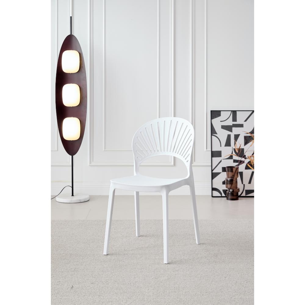 TuHome Paraiso Modern Dining Chair, Sophisticated High-Back  - White