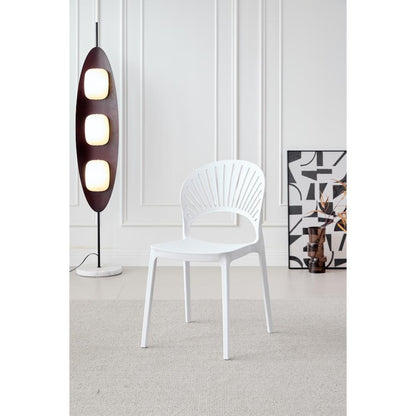 TuHome Paraiso Modern Dining Chair, Sophisticated High-Back  - White