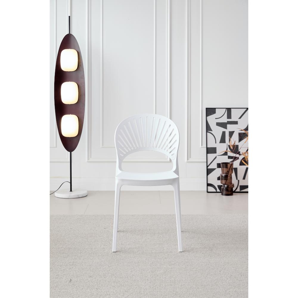 TuHome Paraiso Modern Dining Chair, Sophisticated High-Back  - White