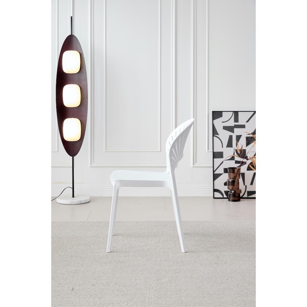 TuHome Paraiso Modern Dining Chair, Sophisticated High-Back  - White